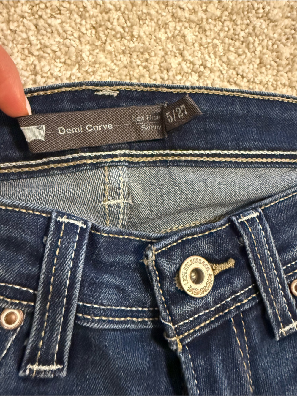 Levi's Demi Curve Low Rise Skinny Jeans - Dark Blue